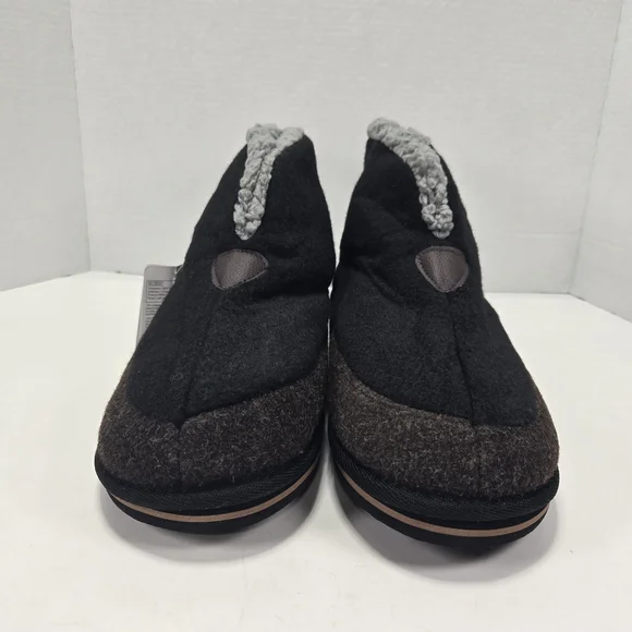 KauiLu Black and Brown Winter Felt Wool Slippers with Sherpa Lining Size 12 - Picture 4 of 11